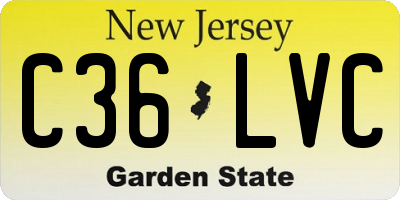 NJ license plate C36LVC