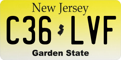 NJ license plate C36LVF