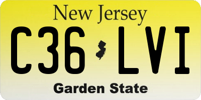 NJ license plate C36LVI