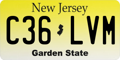 NJ license plate C36LVM
