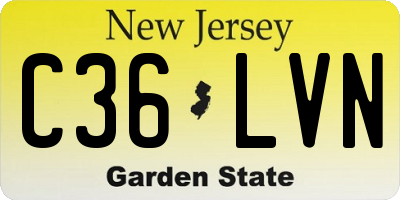 NJ license plate C36LVN