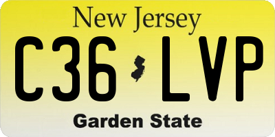 NJ license plate C36LVP