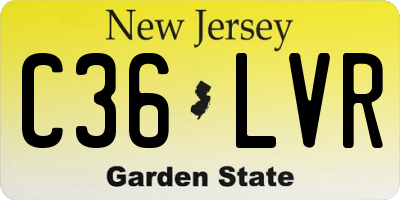 NJ license plate C36LVR