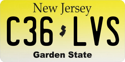 NJ license plate C36LVS