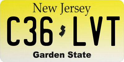 NJ license plate C36LVT