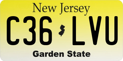 NJ license plate C36LVU