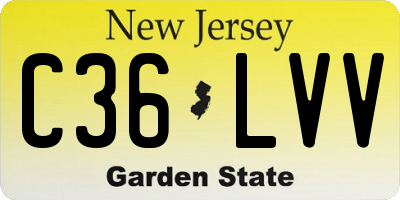 NJ license plate C36LVV