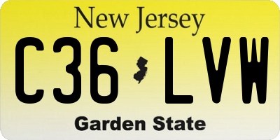 NJ license plate C36LVW