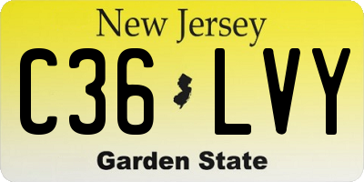 NJ license plate C36LVY