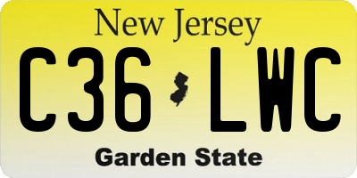 NJ license plate C36LWC