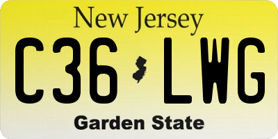 NJ license plate C36LWG