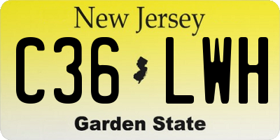 NJ license plate C36LWH
