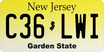 NJ license plate C36LWI
