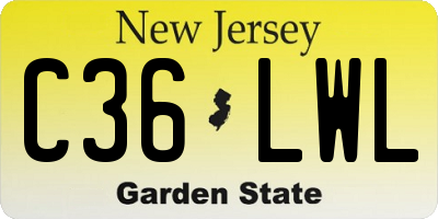 NJ license plate C36LWL