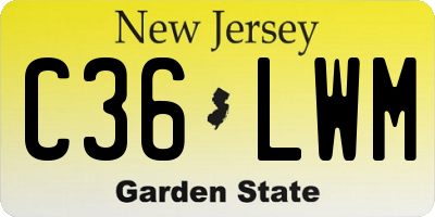 NJ license plate C36LWM