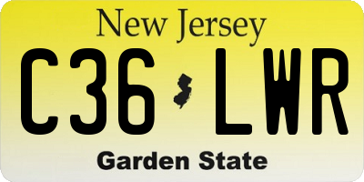 NJ license plate C36LWR