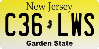 NJ license plate C36LWS