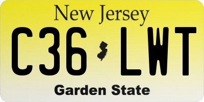 NJ license plate C36LWT