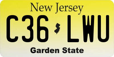 NJ license plate C36LWU
