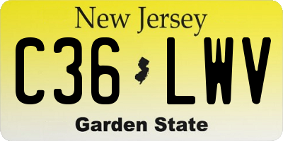 NJ license plate C36LWV