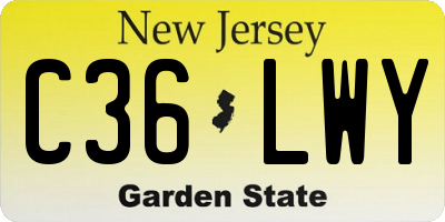 NJ license plate C36LWY