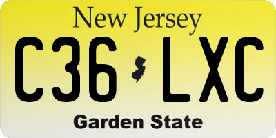 NJ license plate C36LXC