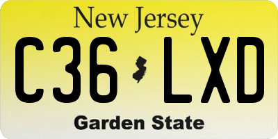 NJ license plate C36LXD