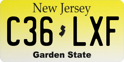 NJ license plate C36LXF