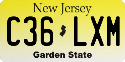 NJ license plate C36LXM