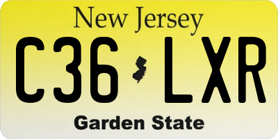 NJ license plate C36LXR