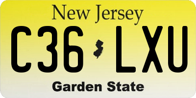 NJ license plate C36LXU
