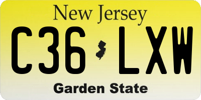 NJ license plate C36LXW