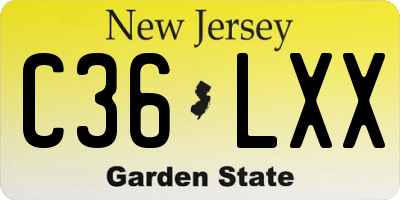 NJ license plate C36LXX