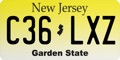 NJ license plate C36LXZ