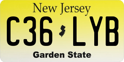 NJ license plate C36LYB