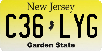 NJ license plate C36LYG