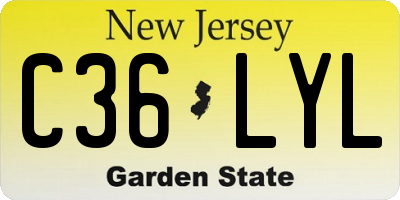 NJ license plate C36LYL