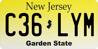 NJ license plate C36LYM