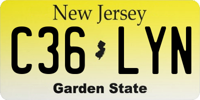 NJ license plate C36LYN