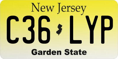 NJ license plate C36LYP