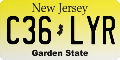 NJ license plate C36LYR