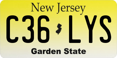 NJ license plate C36LYS