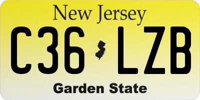 NJ license plate C36LZB
