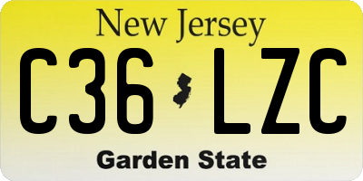NJ license plate C36LZC