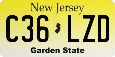 NJ license plate C36LZD