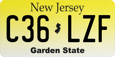 NJ license plate C36LZF