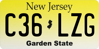 NJ license plate C36LZG