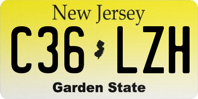 NJ license plate C36LZH
