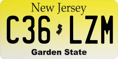 NJ license plate C36LZM