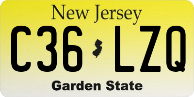 NJ license plate C36LZQ